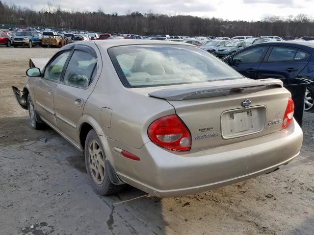 JN1CA31D81T812176 - 2001 NISSAN MAXIMA GXE GOLD photo 3