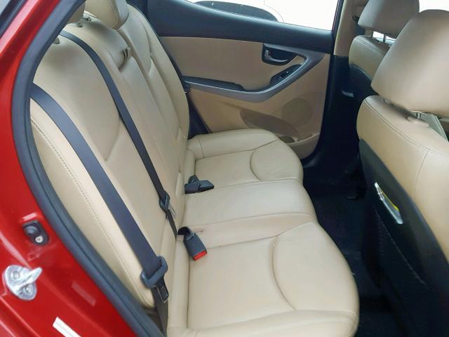 KMHDH4AE3DU632044 - 2013 HYUNDAI ELANTRA GL RED photo 6