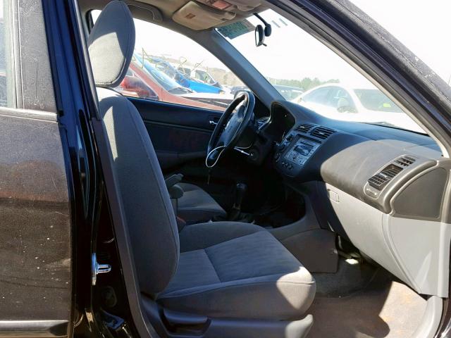 2HGES25715H576315 - 2005 HONDA CIVIC EX BLACK photo 5