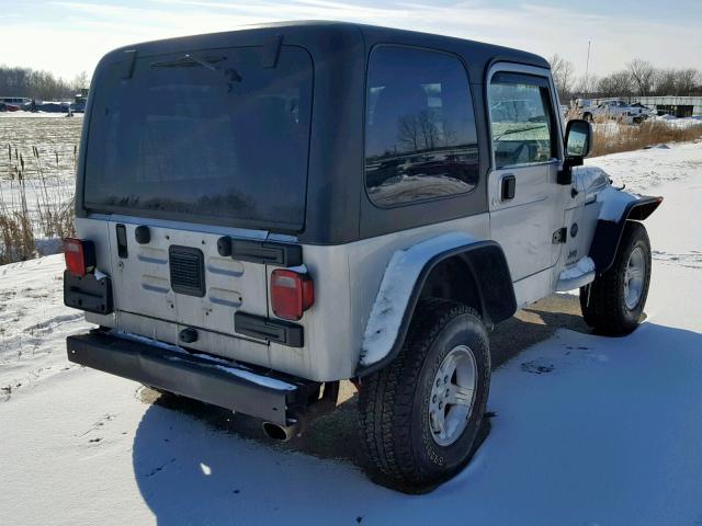 1J4FA39S35P366878 - 2005 JEEP WRANGLER X SILVER photo 4