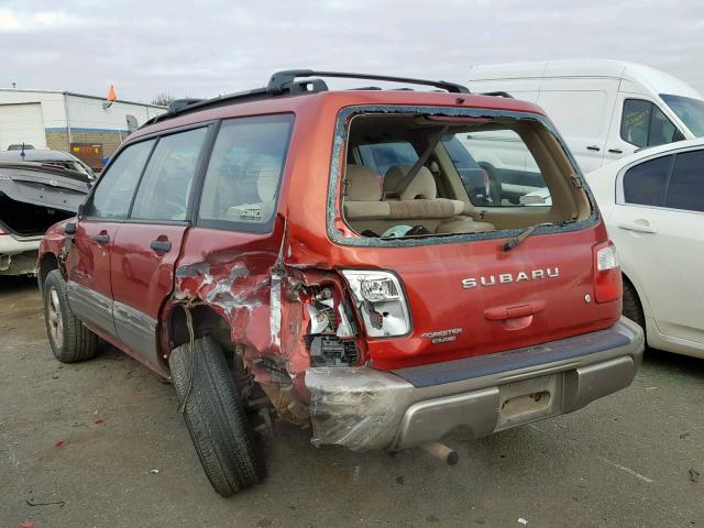 JF1SF65592H730241 - 2002 SUBARU FORESTER S RED photo 3