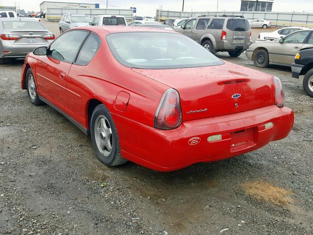 2G1WW12E649357873 - 2004 CHEVROLET MONTE CARL RED photo 3