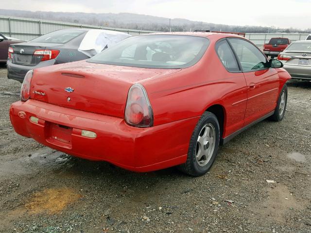 2G1WW12E649357873 - 2004 CHEVROLET MONTE CARL RED photo 4