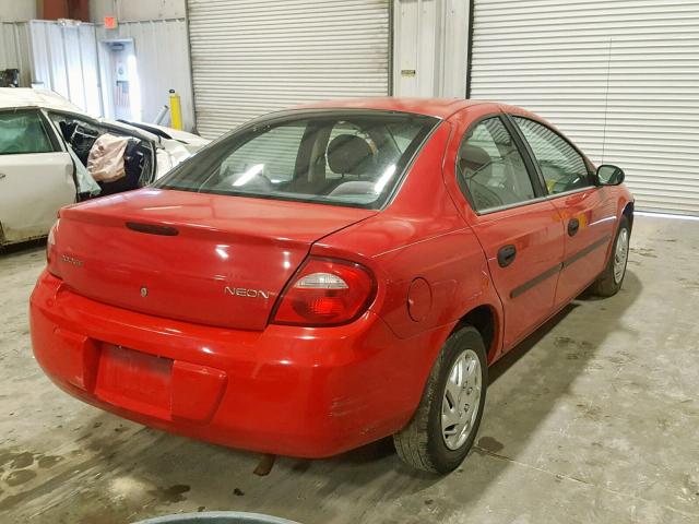 1B3ES26C64D623281 - 2004 DODGE NEON BASE RED photo 4