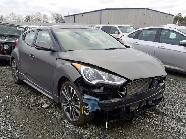 KMHTC6AE7GU271962 - 2016 HYUNDAI VELOSTER T GRAY photo 1