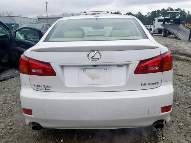 JTHBK262285064478 - 2008 LEXUS IS 250 WHITE photo 9