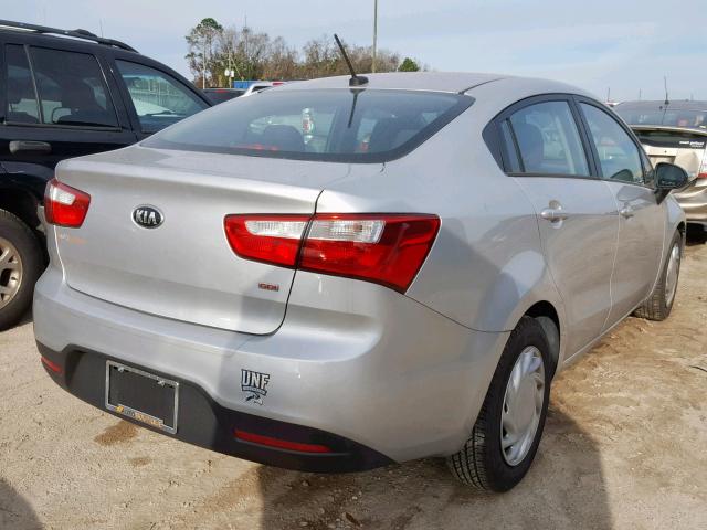 KNADM4A34F6496610 - 2015 KIA RIO LX 银色 照片 4