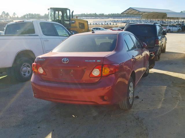 1NXBU40EX9Z069019 - 2009 TOYOTA COROLLA BA RED photo 4
