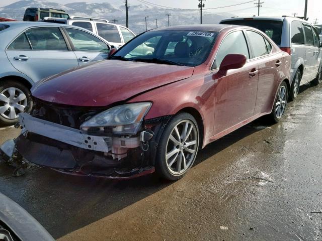 JTHBE262085019076 - 2008 LEXUS IS 350 RED photo 2