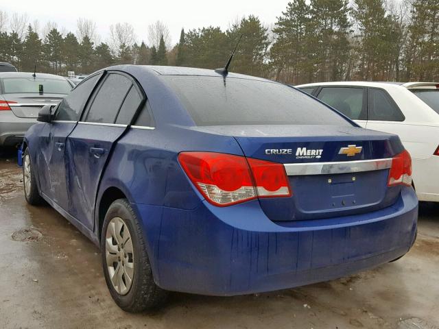 1G1PC5SH3C7362527 - 2012 CHEVROLET CRUZE LS BLUE photo 3