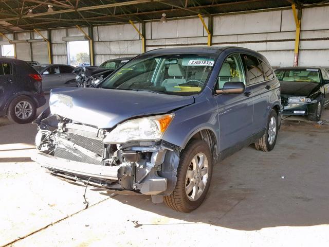 JHLRE38537C049943 - 2007 HONDA CR-V EX BLUE photo 2