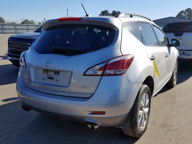 JN8AZ1MUXBW064242 - 2011 NISSAN MURANO S SILVER photo 4