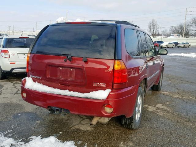 1GKDT13S282167573 - 2008 GMC ENVOY MAROON photo 4