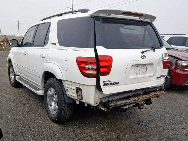 5TDBT48AX3S158531 - 2003 TOYOTA SEQUOIA LI WHITE photo 3