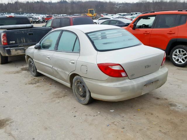 KNADC123X26160180 - 2002 KIA RIO SILVER photo 3