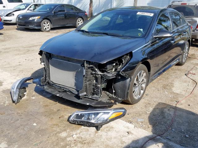 5NPE34AF8HH490435 - 2017 HYUNDAI SONATA SPO BLACK photo 2