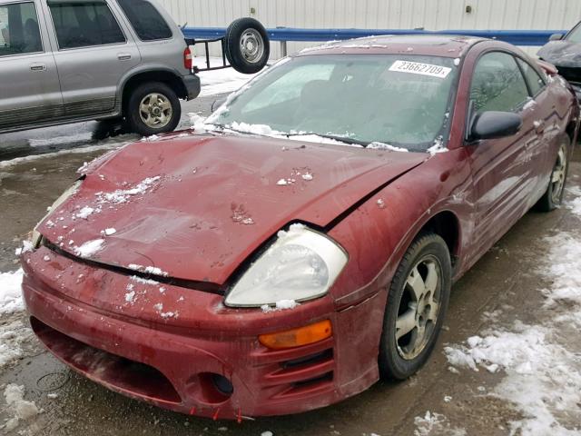 4A3AC44G53E153004 - 2003 MITSUBISHI ECLIPSE GS RED photo 2