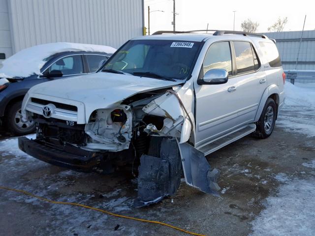 5TDBT48A27S284467 - 2007 TOYOTA SEQUOIA LI WHITE photo 2