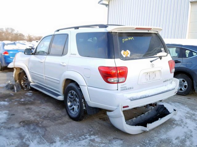 5TDBT48A27S284467 - 2007 TOYOTA SEQUOIA LI WHITE photo 3