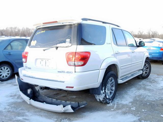 5TDBT48A27S284467 - 2007 TOYOTA SEQUOIA LI WHITE photo 4