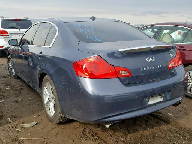 JN1CV6AR7AM451230 - 2010 INFINITI G37 BLUE photo 3