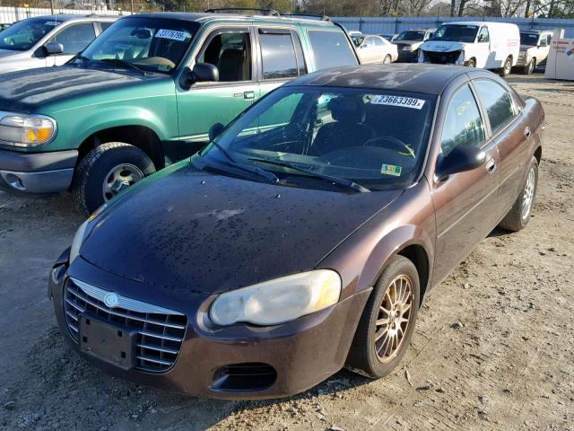 1C3EL46X54N382953 - 2004 CHRYSLER SEBRING LX BROWN photo 2