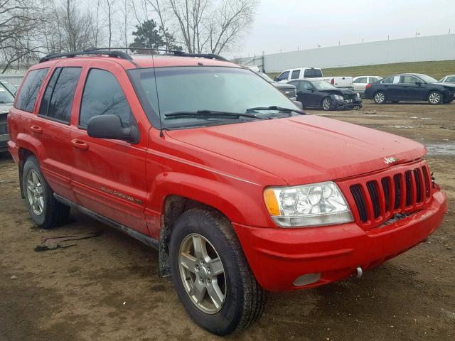 1J4GW58N8YC105609 - 2000 JEEP GRAND CHER RED photo 1