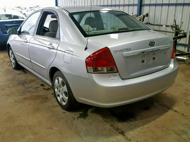 KNAFE121985500001 - 2008 KIA SPECTRA EX SILVER photo 3