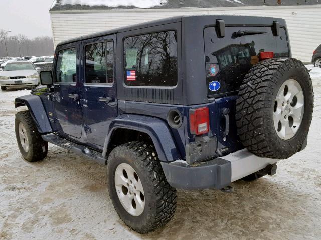 1C4BJWEGXDL524114 - 2013 JEEP WRANGLER U BLUE photo 3