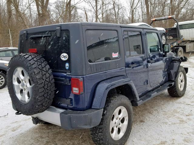 1C4BJWEGXDL524114 - 2013 JEEP WRANGLER U BLUE photo 4