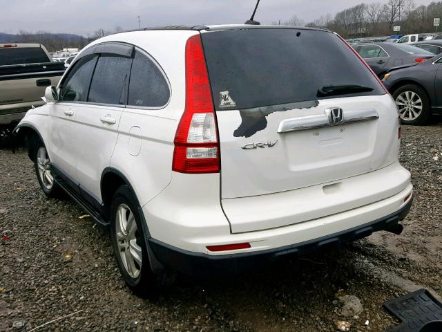 5J6RE3H76BL008269 - 2011 HONDA CR-V EXL WHITE photo 3