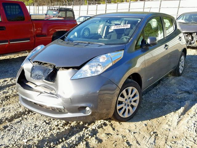 1N4AZ0CP4FC327050 - 2015 NISSAN LEAF S GRAY photo 2