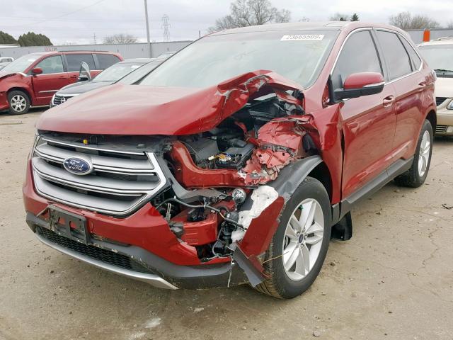 2FMPK4J83GBC40748 - 2016 FORD EDGE SEL RED photo 2