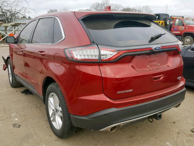 2FMPK4J83GBC40748 - 2016 FORD EDGE SEL RED photo 3