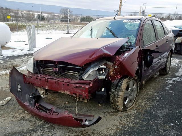 1FAHP34N97W176838 - 2007 FORD FOCUS ZX4 MAROON photo 2