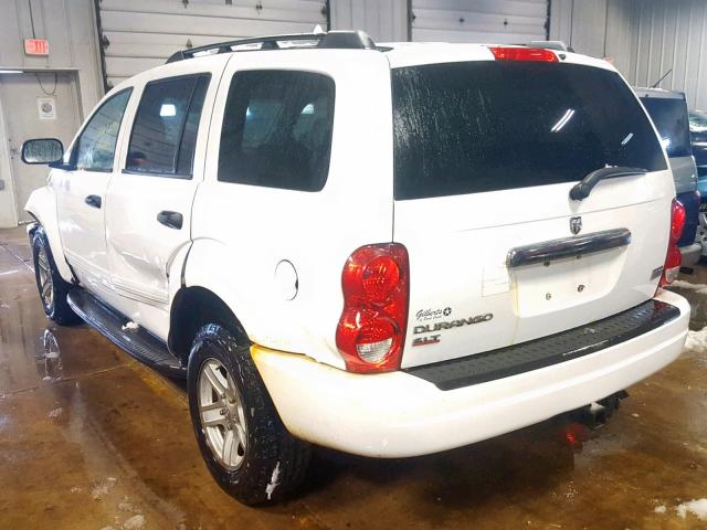 1D4HB48D35F564731 - 2005 DODGE DURANGO SL WHITE photo 3