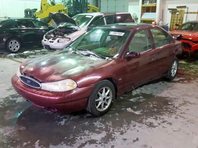 1FAFP66L8XK190547 - 1999 FORD CONTOUR SE MAROON photo 2