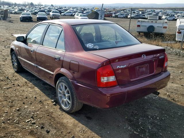 JM1BJ225231162530 - 2003 MAZDA PROTEGE DX RED photo 3