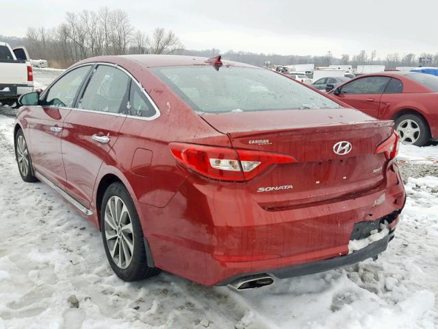 5NPE34AF6FH143070 - 2015 HYUNDAI SONATA SPO RED photo 3