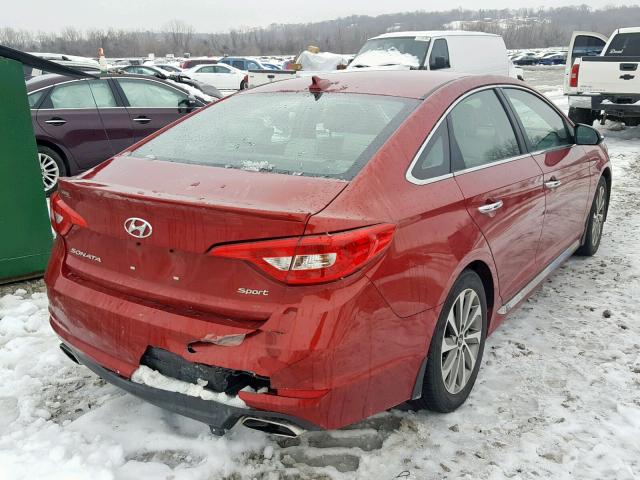 5NPE34AF6FH143070 - 2015 HYUNDAI SONATA SPO RED photo 4