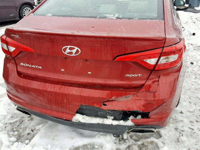 5NPE34AF6FH143070 - 2015 HYUNDAI SONATA SPO RED photo 9