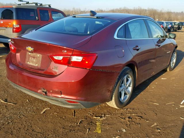 1G1ZB5ST5GF225942 - 2016 CHEVROLET MALIBU LS RED photo 4