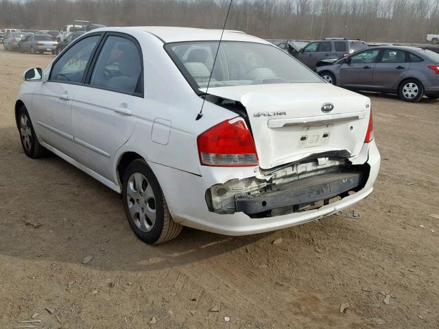 KNAFE121075449003 - 2007 KIA SPECTRA EX WHITE photo 3