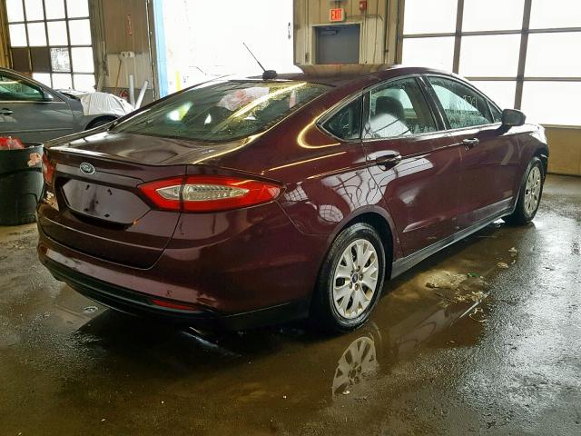 3FA6P0G70DR100927 - 2013 FORD FUSION S BURGUNDY photo 4