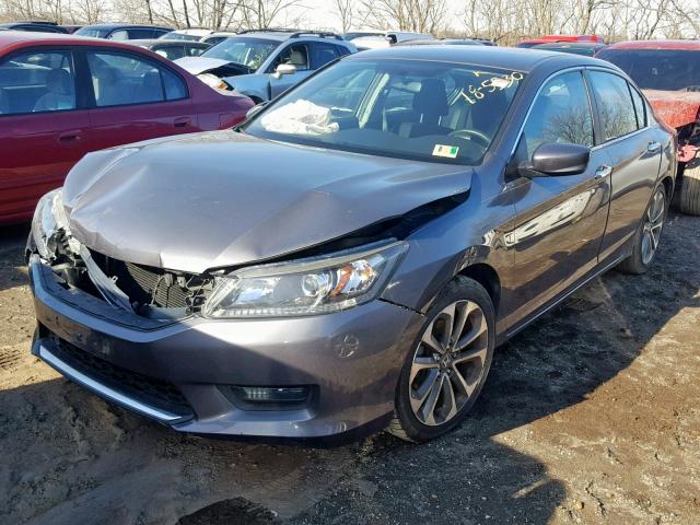 1HGCR2F58EA287589 - 2014 HONDA ACCORD SPO GRAY photo 2