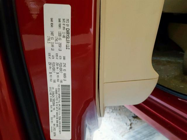 2V8HW34179R559848 - 2009 VOLKSWAGEN ROUTAN SE RED photo 10