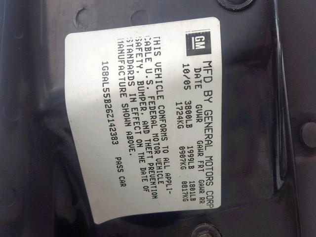 1G8AL55B26Z142383 - 2006 SATURN ION LEVEL SILVER photo 10