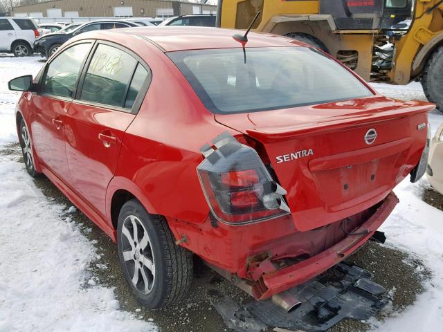 3N1AB6AP7CL736232 - 2012 NISSAN SENTRA 2.0 RED photo 3