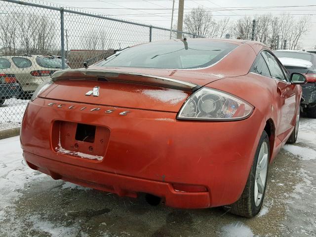 4A3AK24F17E008028 - 2007 MITSUBISHI ECLIPSE GS ORANGE photo 4