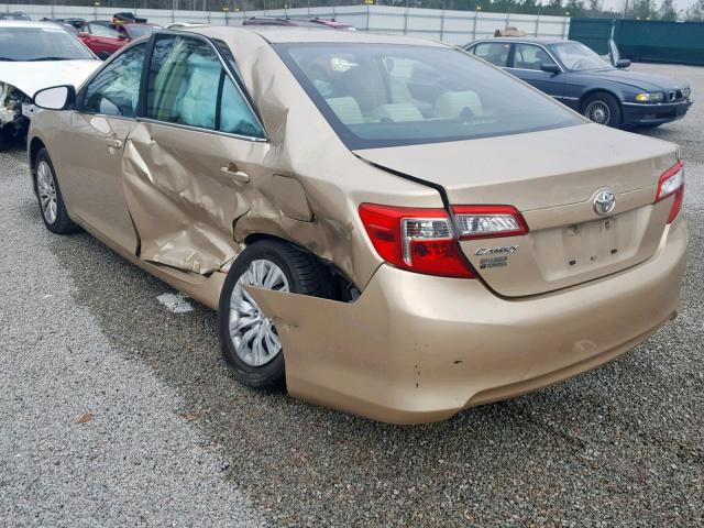 4T1BF1FK3CU608836 - 2012 TOYOTA CAMRY BASE GOLD photo 3